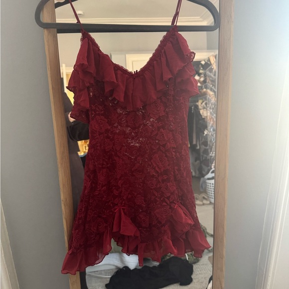Out from under rouge sheer lace mini dress - Picture 2 of 3
